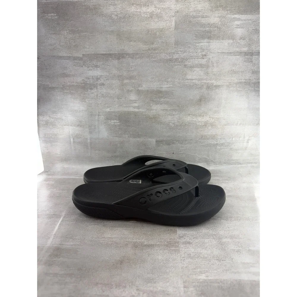 Crocs Athens Flip Flops Black Unisex Mens 6 Womens 8 Comfort Sandals 208192